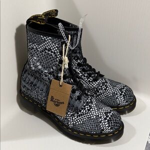 Dr. Martens Monochrome Snake Pattern Boots
